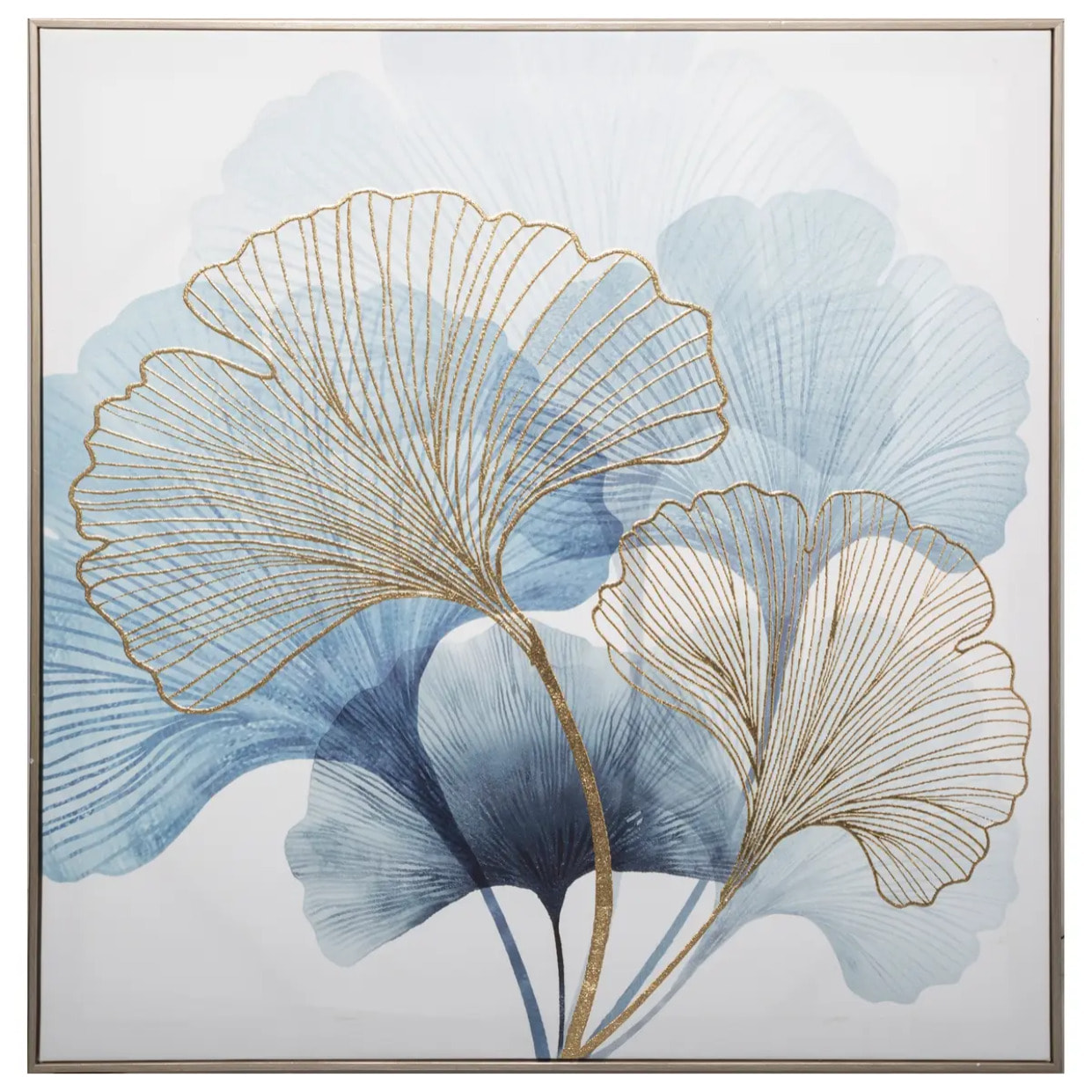 Toile imprimée "Ginko" encadrée 58x58 cm