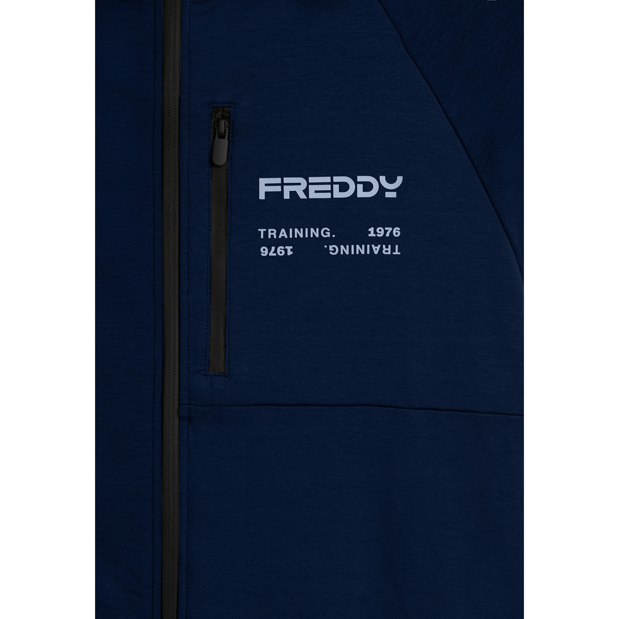 Tuta uomo in cotone Interlock con cappuccio e zip