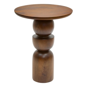 Table d'appoint Shelty ronde D.38cm marron
