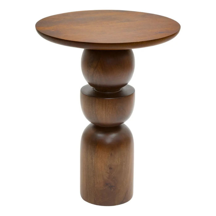 Table d'appoint Shelty ronde D.38cm marron