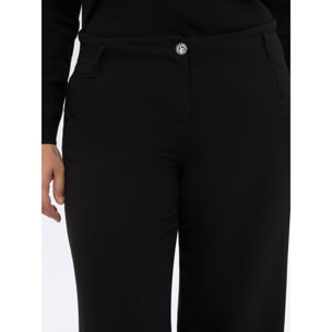 Fiorella Rubino - Pantalones Wide Leg en tejido scuba - Negro