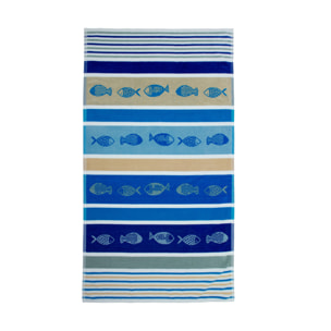 Telo Mare Spugna Jacquard Spiaggia Disegno Marsa Alam