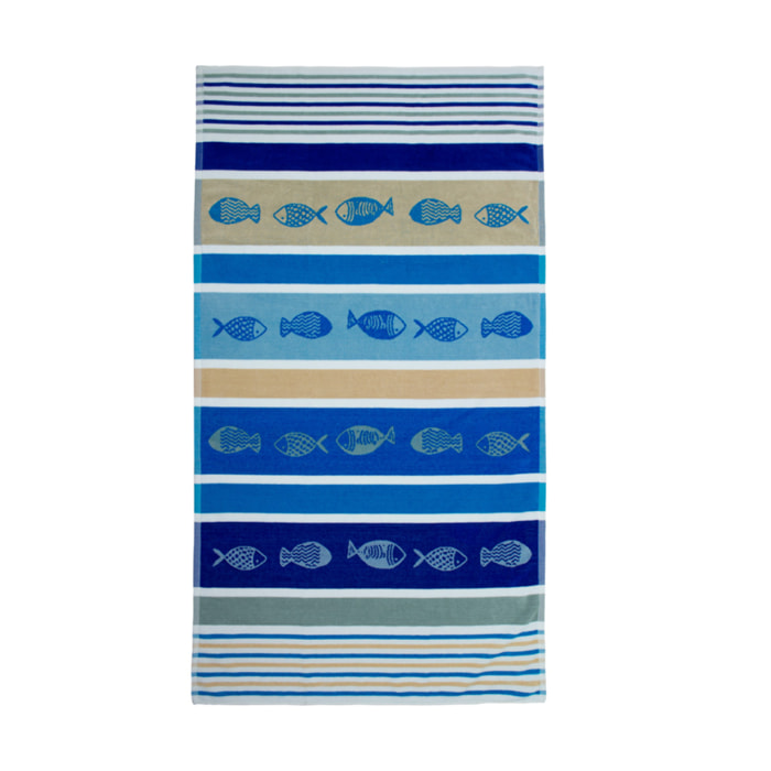 Telo Mare Spugna Jacquard Spiaggia Disegno Marsa Alam