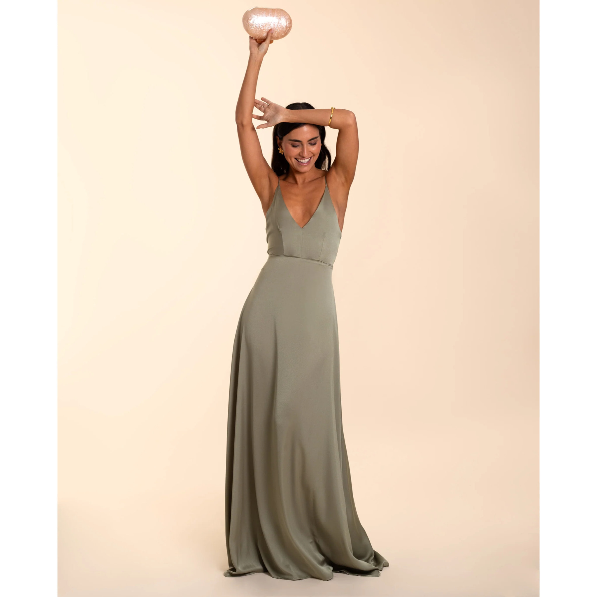 Vestido largo satinado