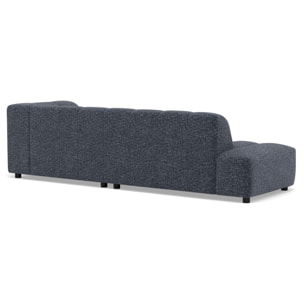Curtis - canapé d'angle droit 4 places sans accoudoir en tissu texturé - Bleu