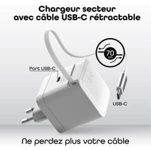 Chargeur + câble TNB GAN USB-C power delivery + cable 70cm