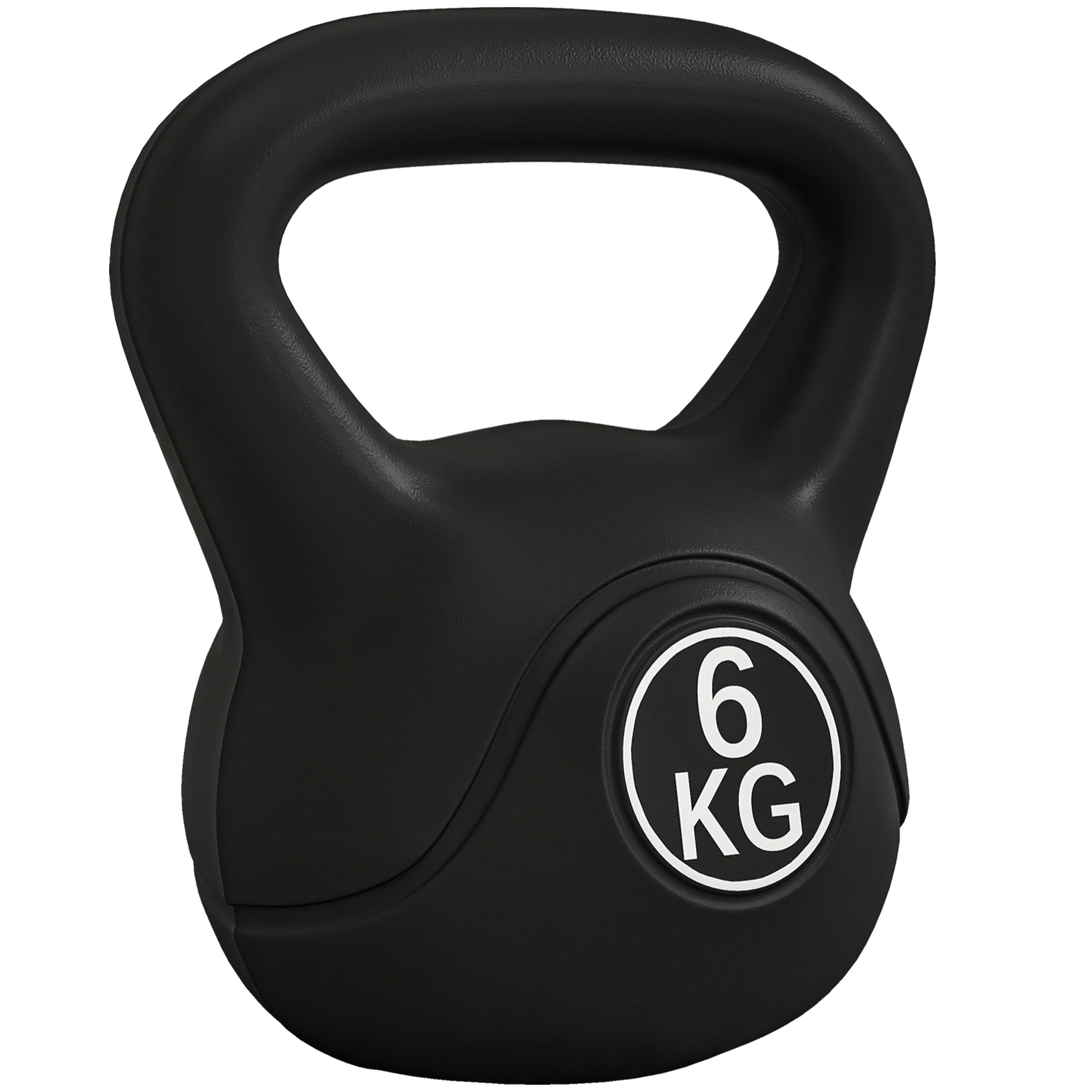 Pesa Rusa de 6 kg Kettlebell de Fiteness Relleno de Arena con Mango Ancho Antideslizante para Ejercicios y Entrenamiento en Casa y Gimnasio 20x13x22 cm Negro