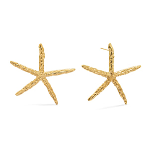 Pendientes Maxi Starfish Acero Baño Oro