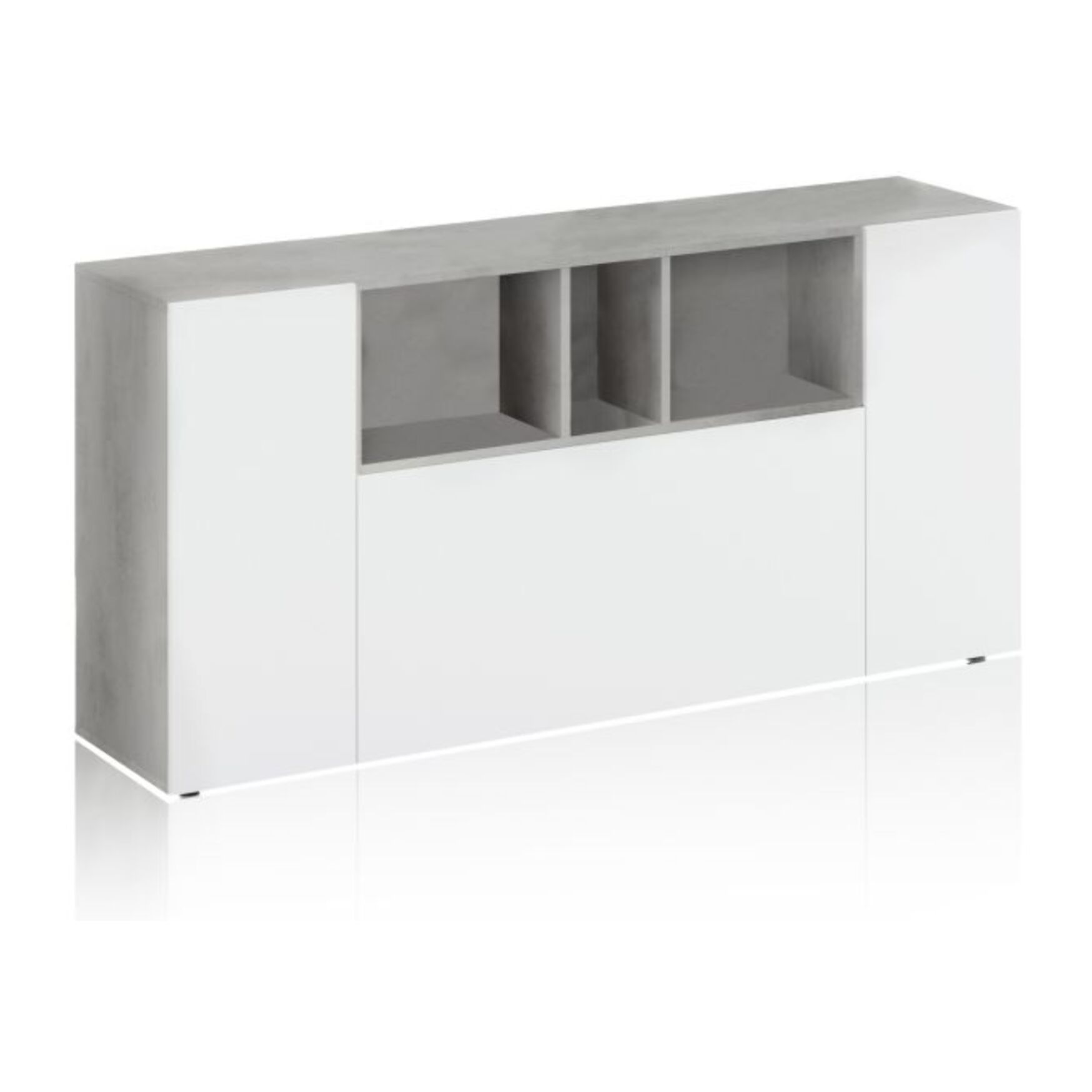 Aparador Coup Blanco Artik (Blanco Mate) - Gris Cemento