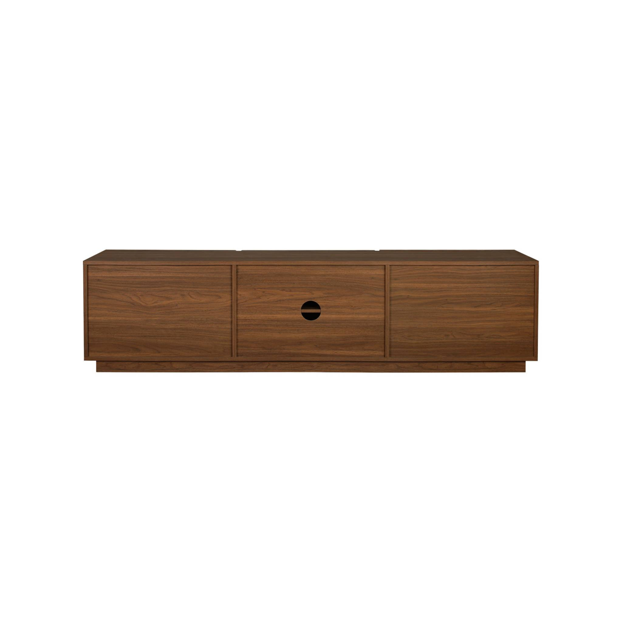 Meuble TV décor bois et tissu 3 portes 180cm KUBA
