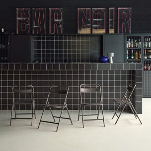 Chaise de jardin pliante acier (lot de 4) AMÉLIA