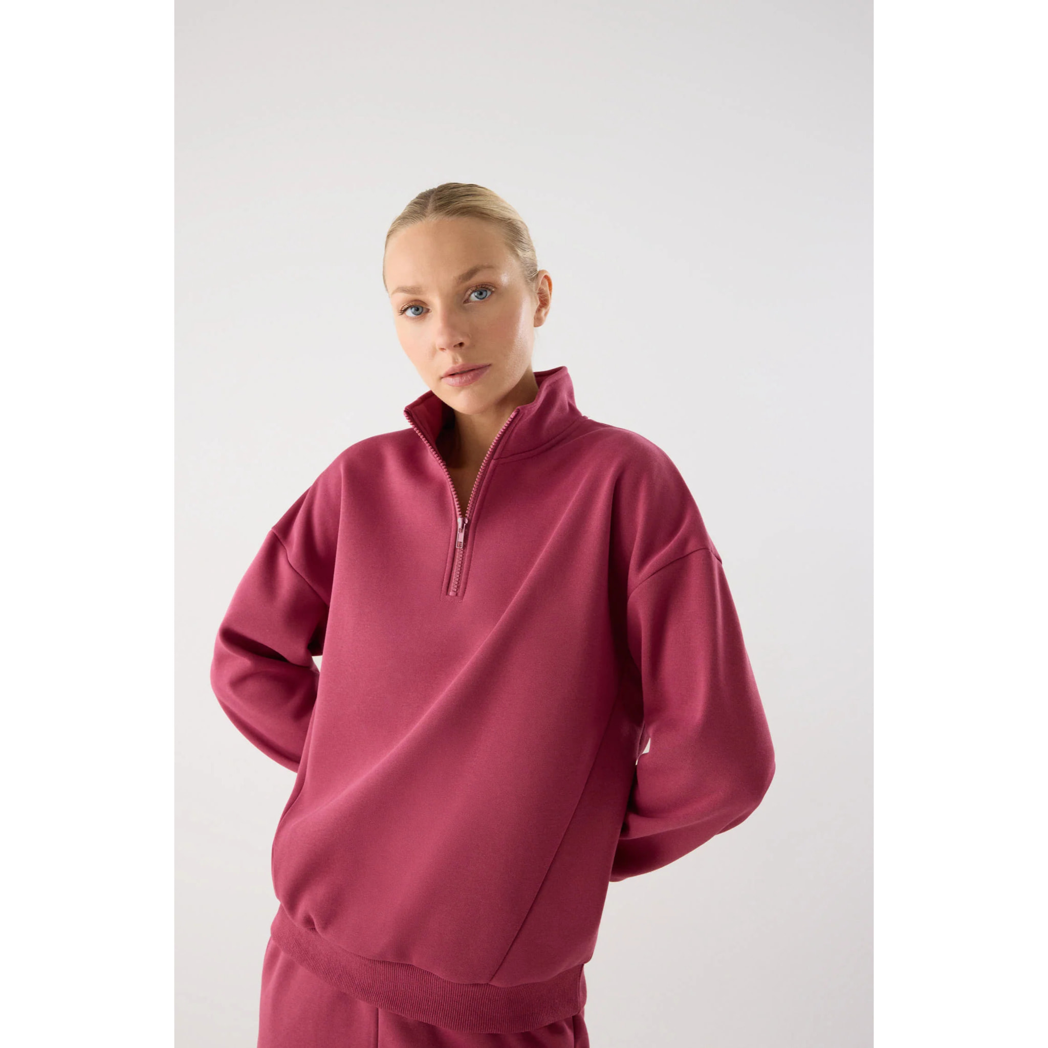 Conjunto de chándal deportivo afelpado sudadera y cargo rosa