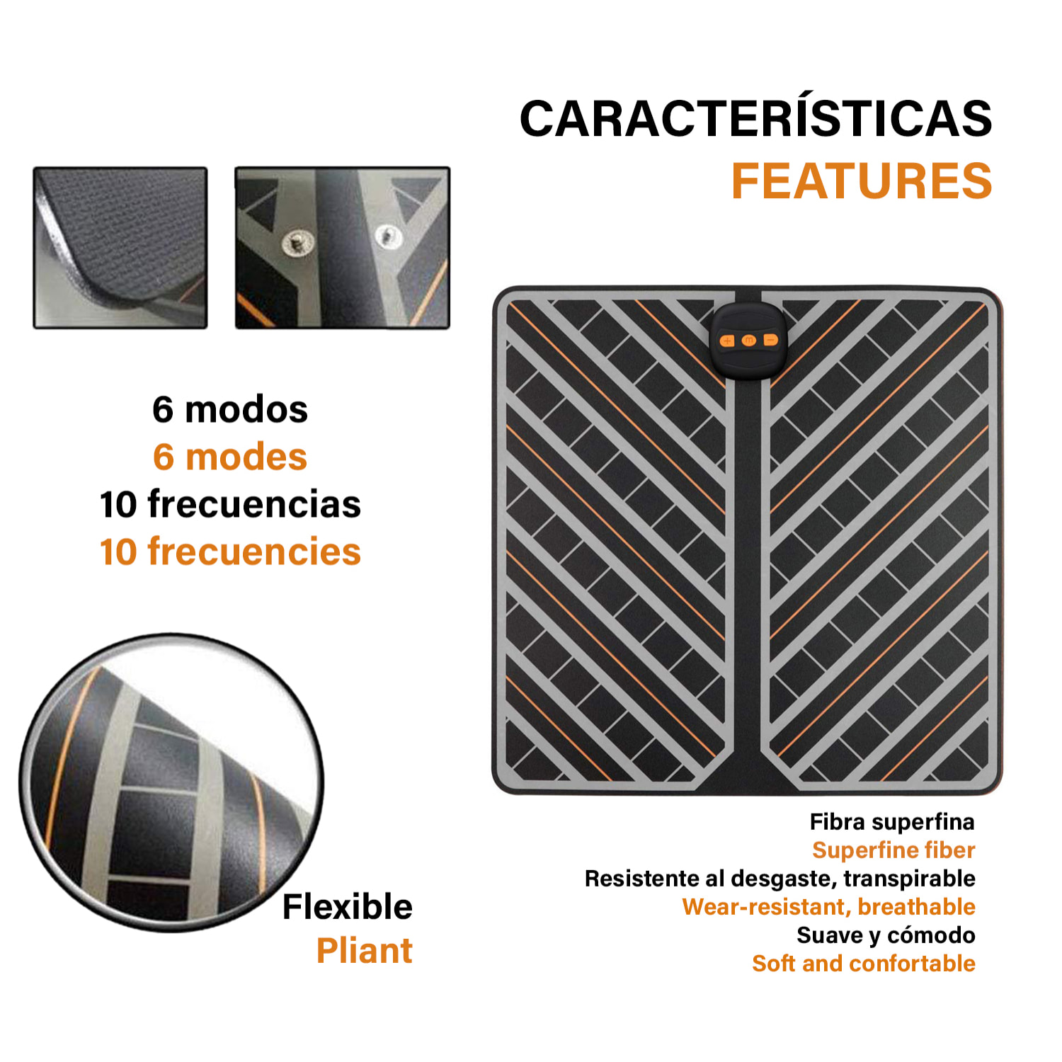 Stimolatore per piedi portatile EMS pieghevole con telecomando. Massaggiatore per migliorare la circolazione dei piedi.