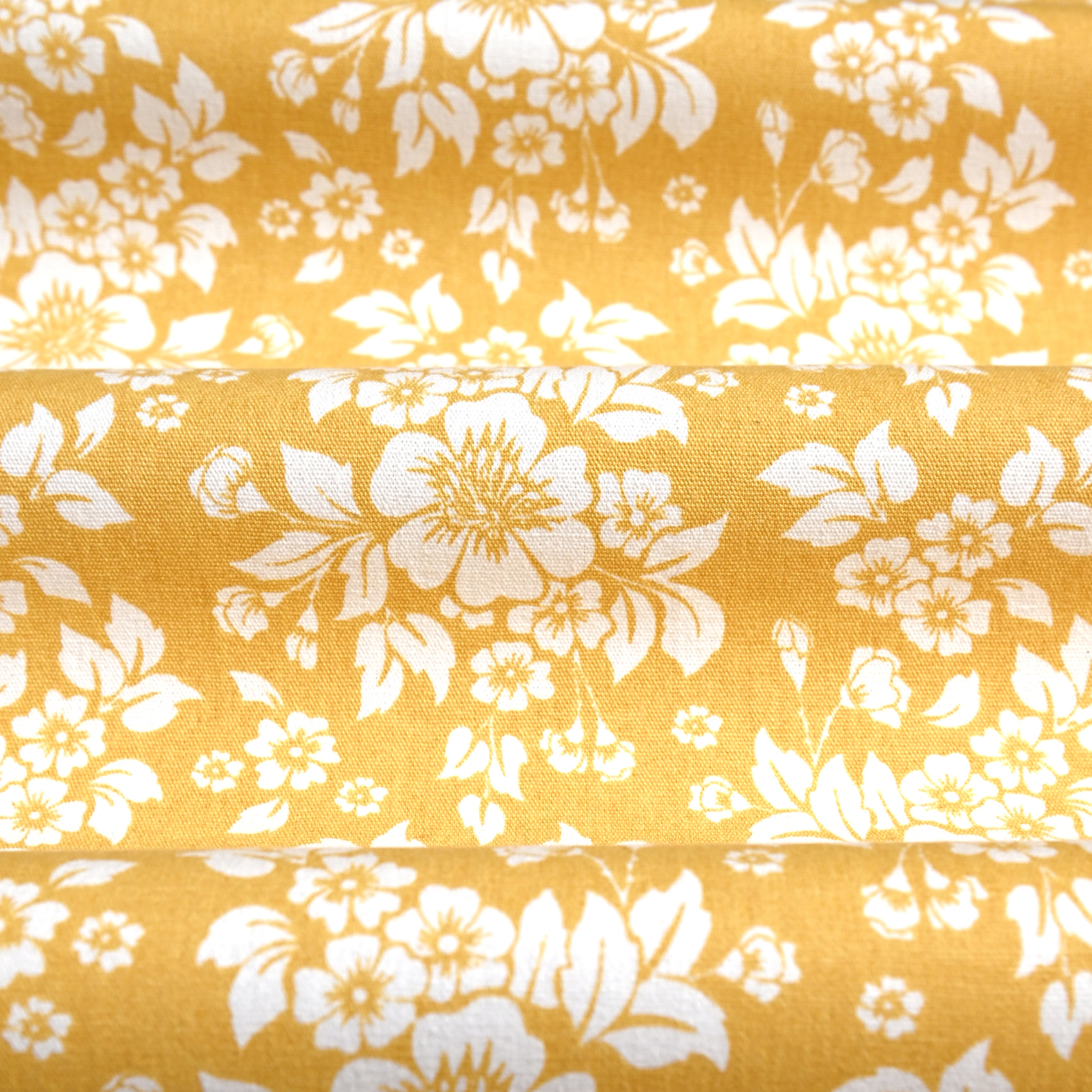 Torchon de cuisine en coton à motif floral imprimé - Jaune moutarde