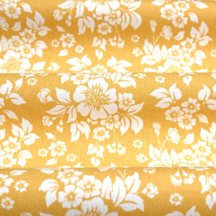 Torchon de cuisine en coton à motif floral imprimé - Jaune moutarde