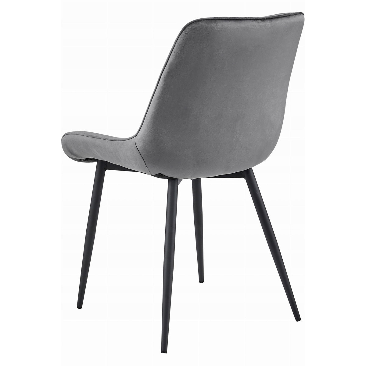 Set di 2 sedie Bera in velluto grigio scuro e metallo nero