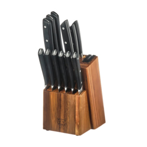 Bloc couteaux de cuisine et couteaux à steak ERLING LOVIISA - 14 pièces