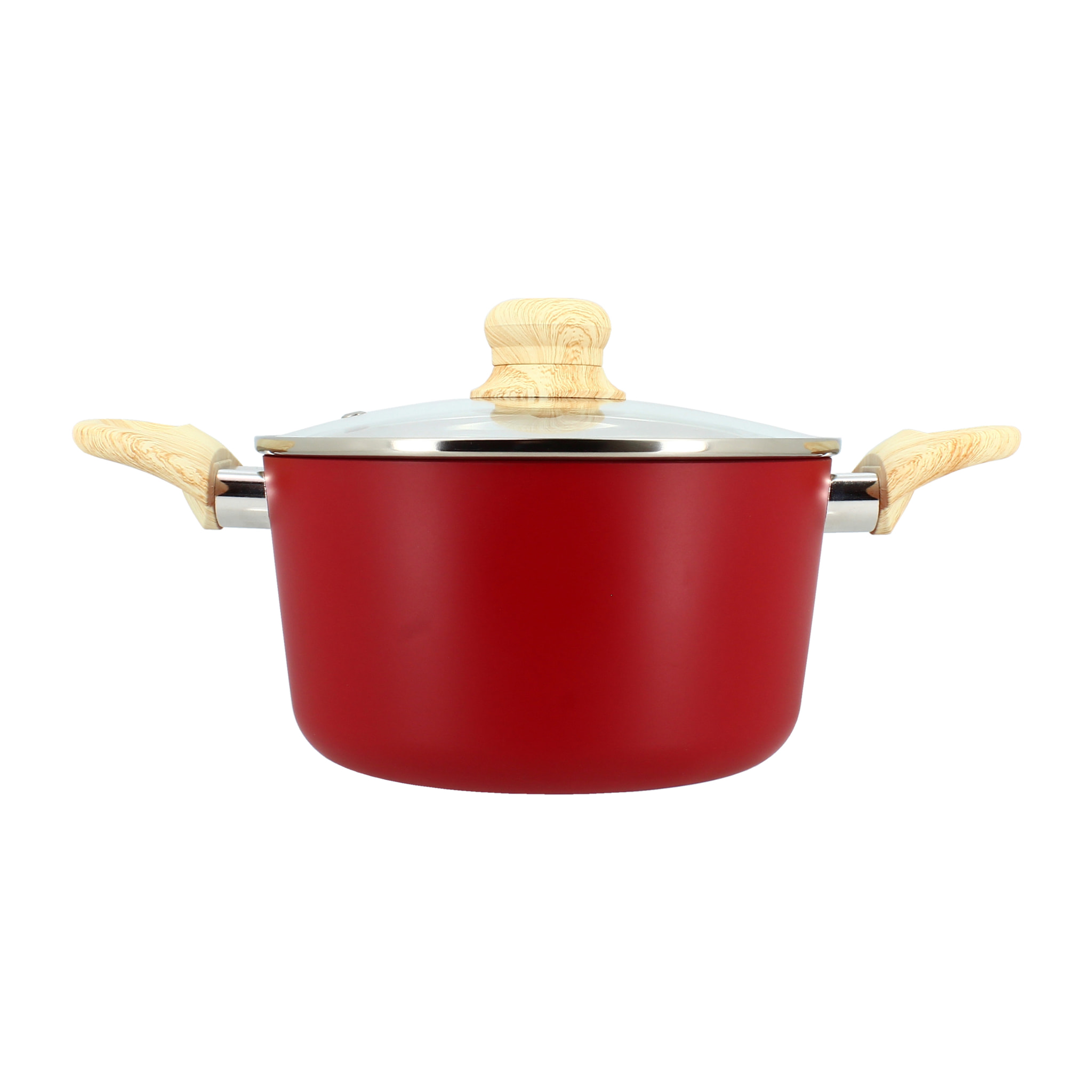 Faitout en revêtement céramique 20cm rouge - tous feux COLORAMA