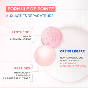 Mixa crème hydratante et réparatrice anti-reactions formulée à partir de Panthénol et Peptides pour hydrater et réparer la barri