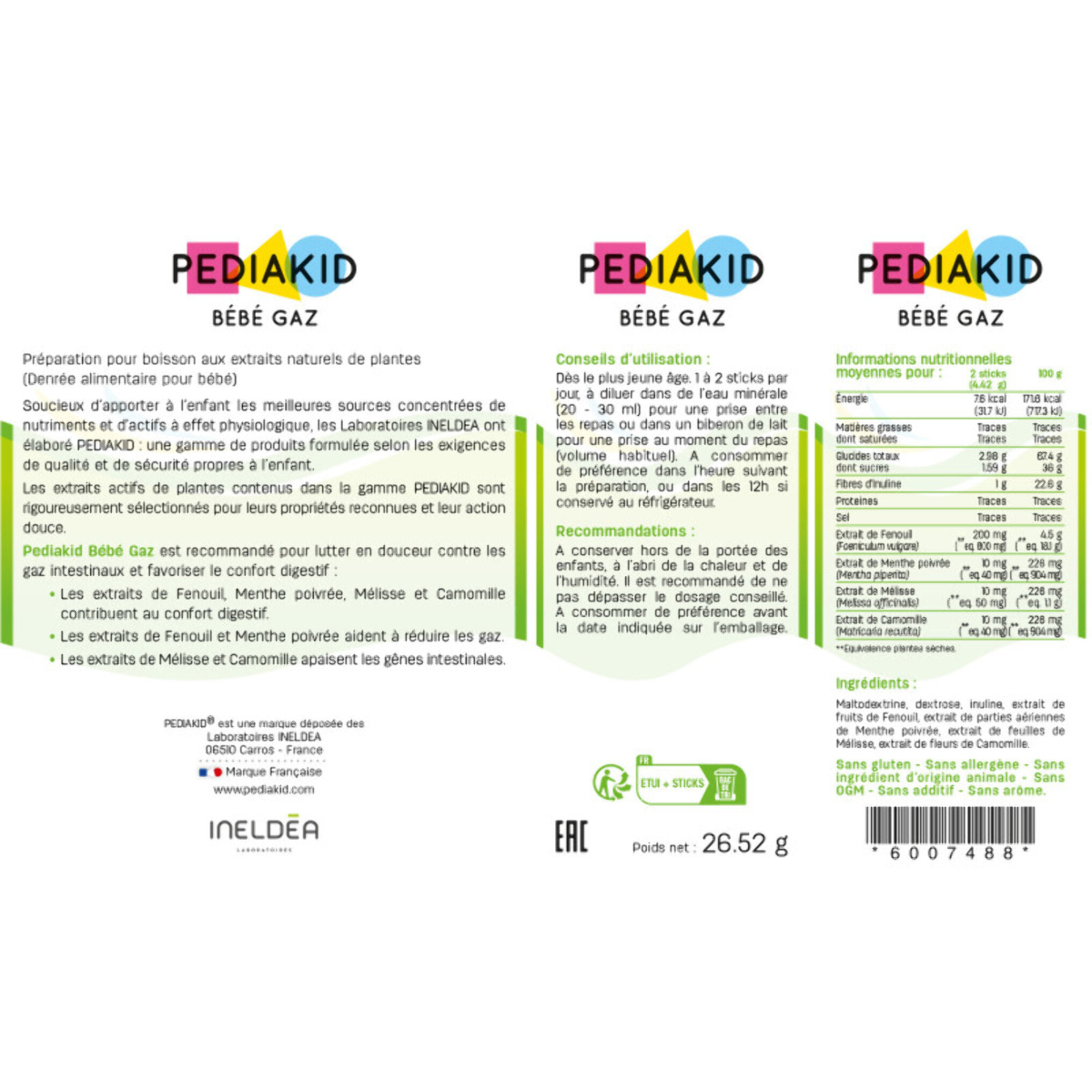 PEDIAKID - Box Bébé - Vitamine D3, Colicillus Bébé L. Reuteri+, Gel de Soin Premières Dents, Bébé Gaz - Soutient la croissance & développement - Aide à apaiser les troubles digestifs
