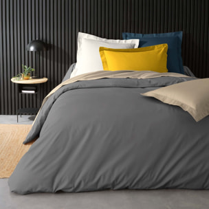 Housse de couette 100% Percale de Coton ORIGINE - Gris