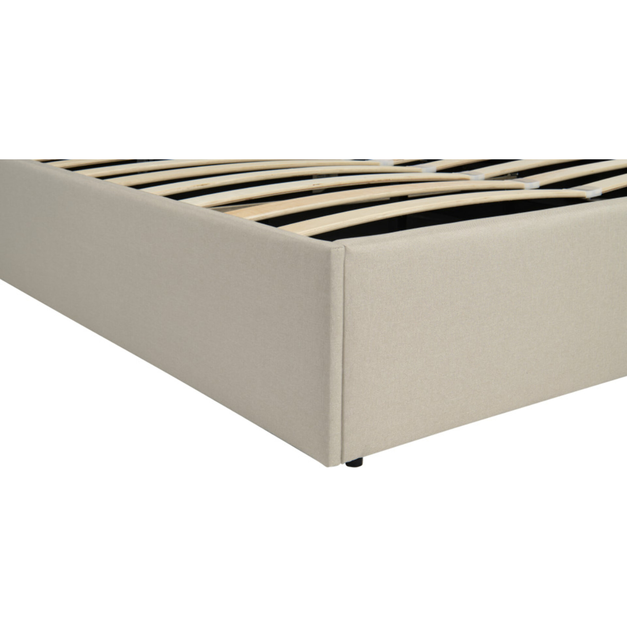 Lit avec tete de lit arrondie Louise - Beige