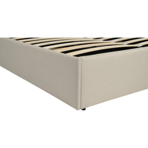 Lit avec tete de lit arrondie Louise - Beige