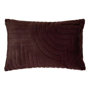 Coussin Arka rectangulaire 50x80cm effet fausse fourrure marron