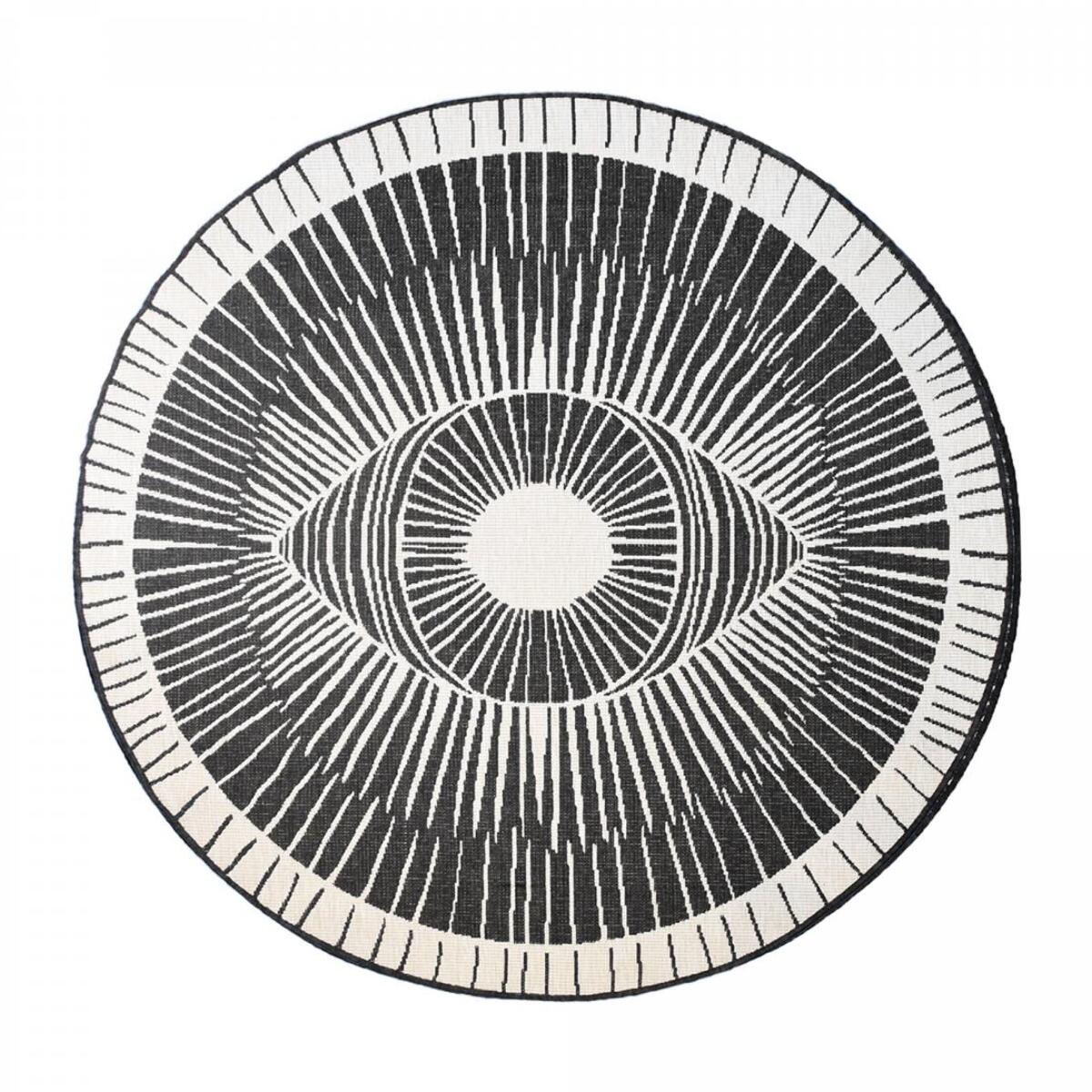 Tapis rond d'extérieur, kilim reversible EX1 B