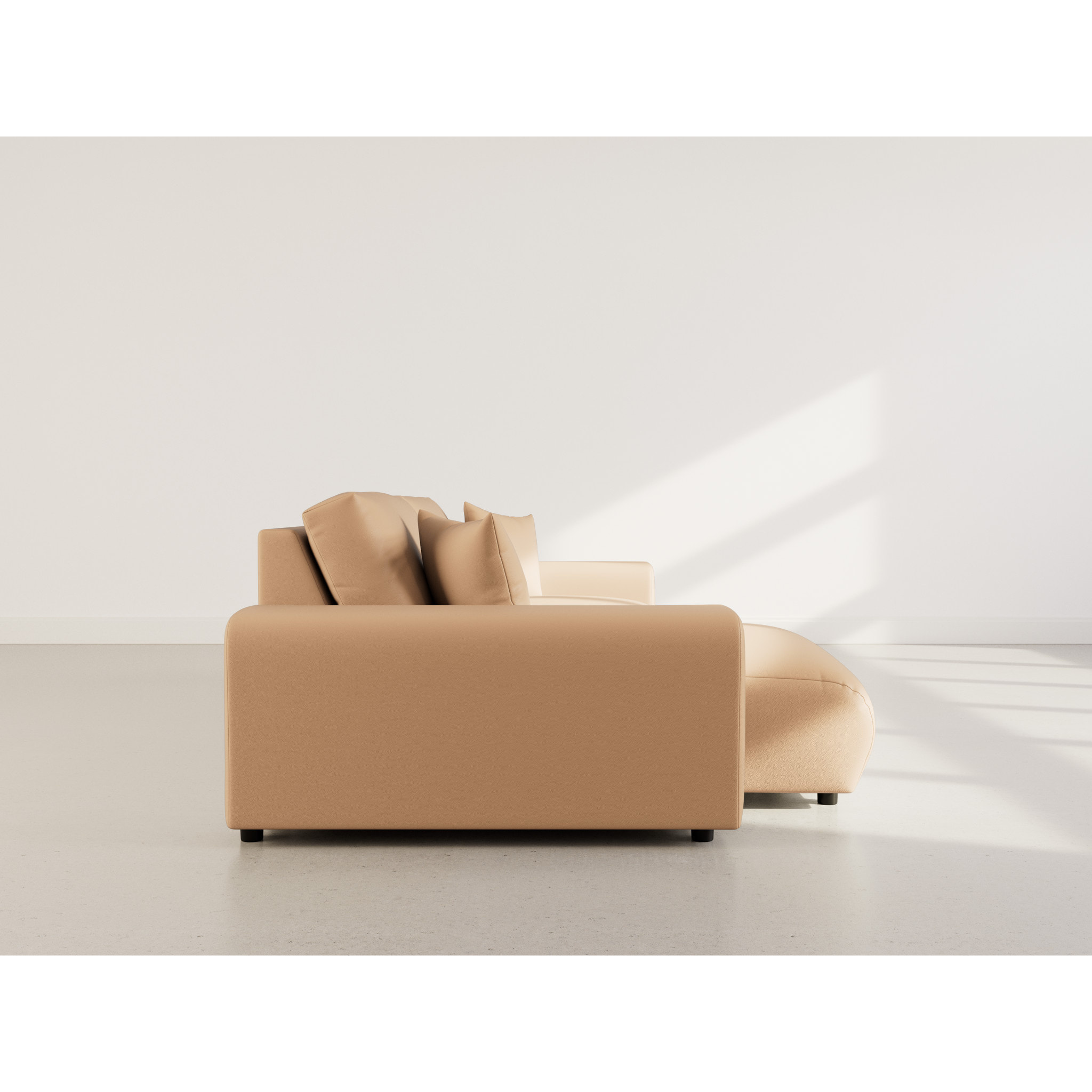 Garance - canapé d'angle réversible 4 places en simili - Taupe