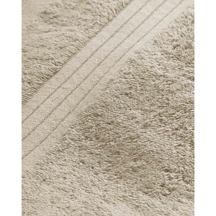 Toalla de baño 700gr cenefa rayas gris claro