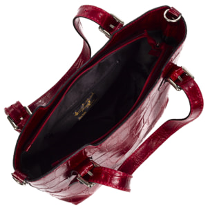 Arezzo Bolso tote Mujer.Piel auténtica Gamuza Grabado Cocodrilo Grande  Camoscio