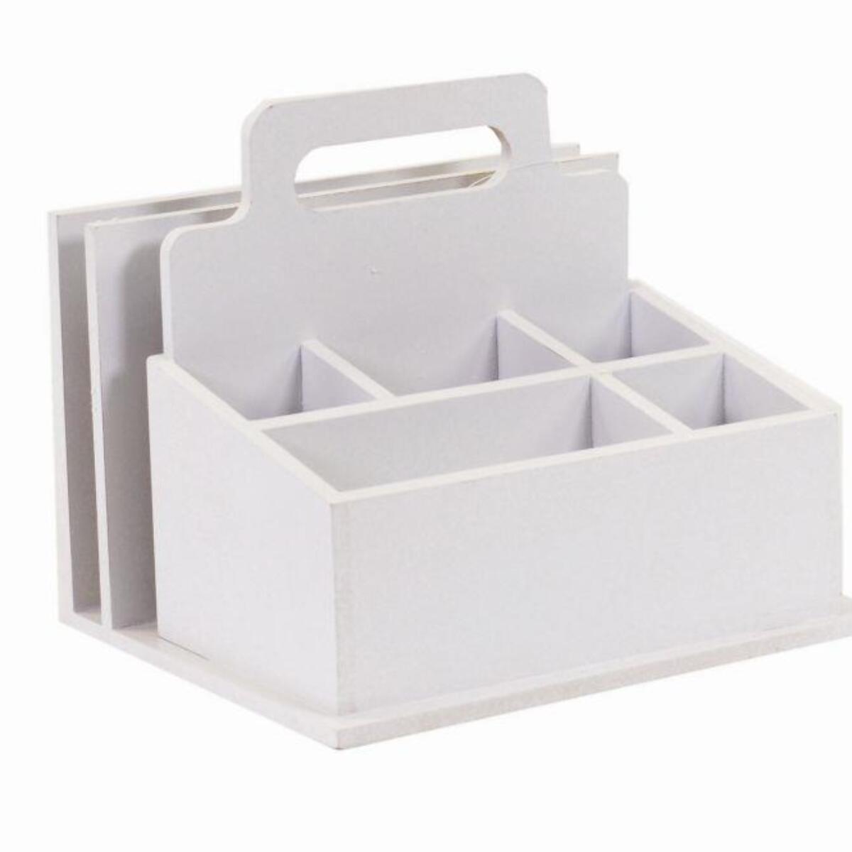 Portatutto in legno bianco con 7 vani cm25x21h21,5