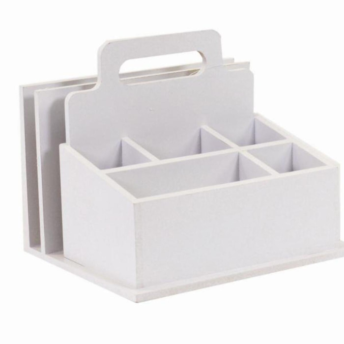 Portatutto in legno bianco con 7 vani cm25x21h21,5