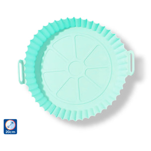 Stampo in silicone con speciali manici per friggitrice ad aria. 20x17x5 cm. Commestibile.