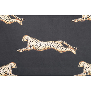 Cojin Velvet Leopardos Negro Dorado 45x13x45 Cm