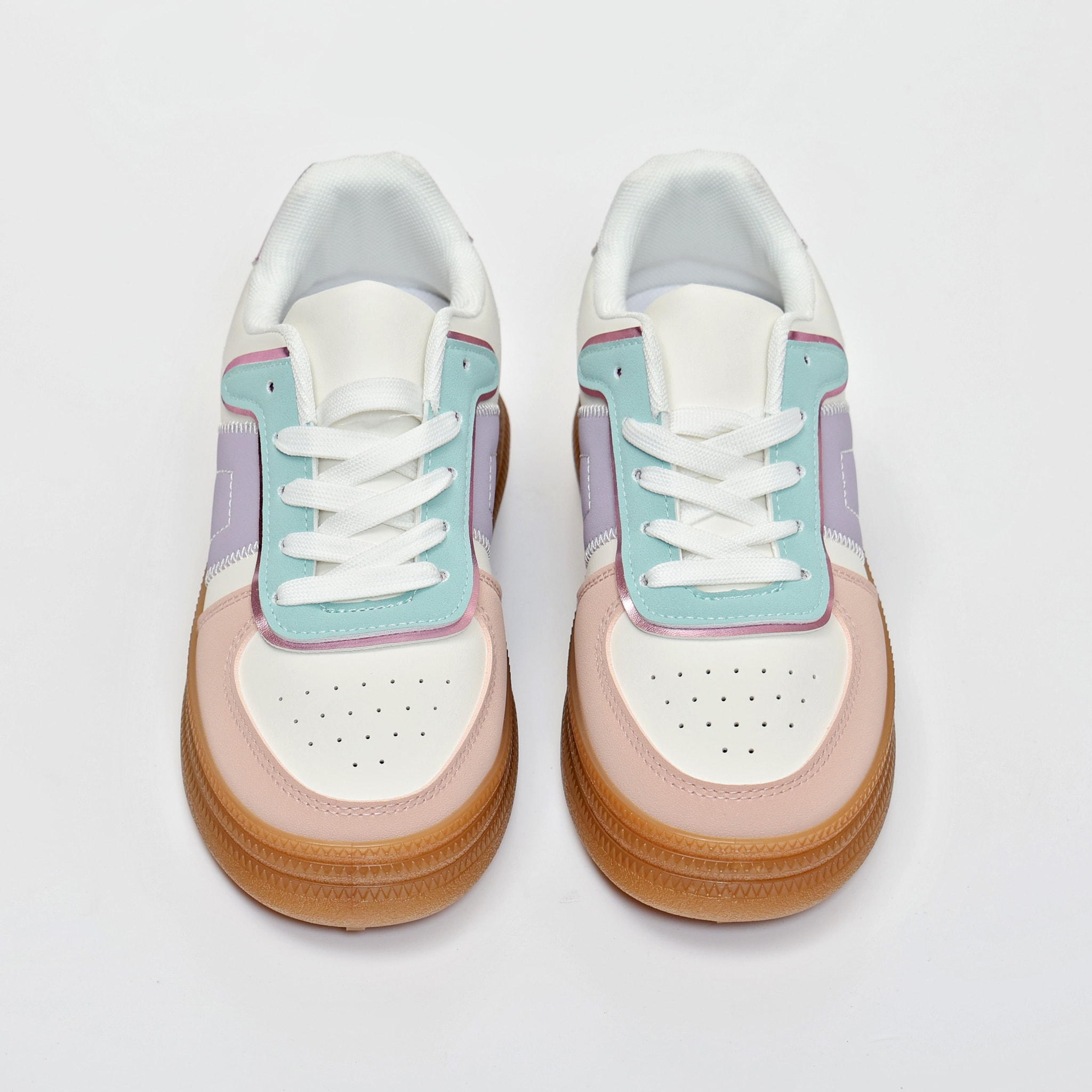 Sneakers in simil pelle multicolore