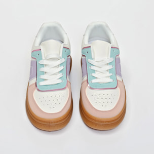 Sneakers in simil pelle multicolore