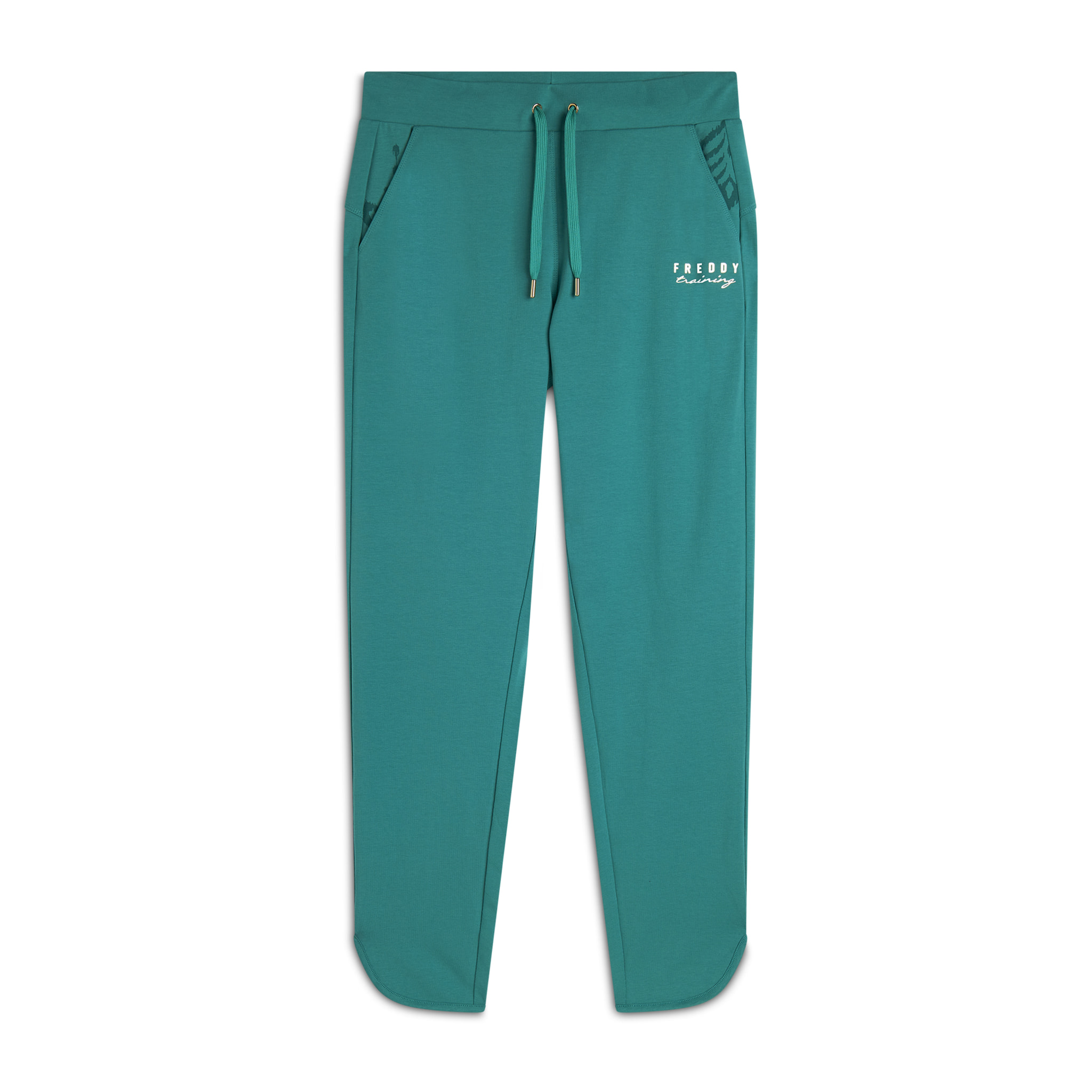 Pantaloni slim fit in jersey con dettagli floreali