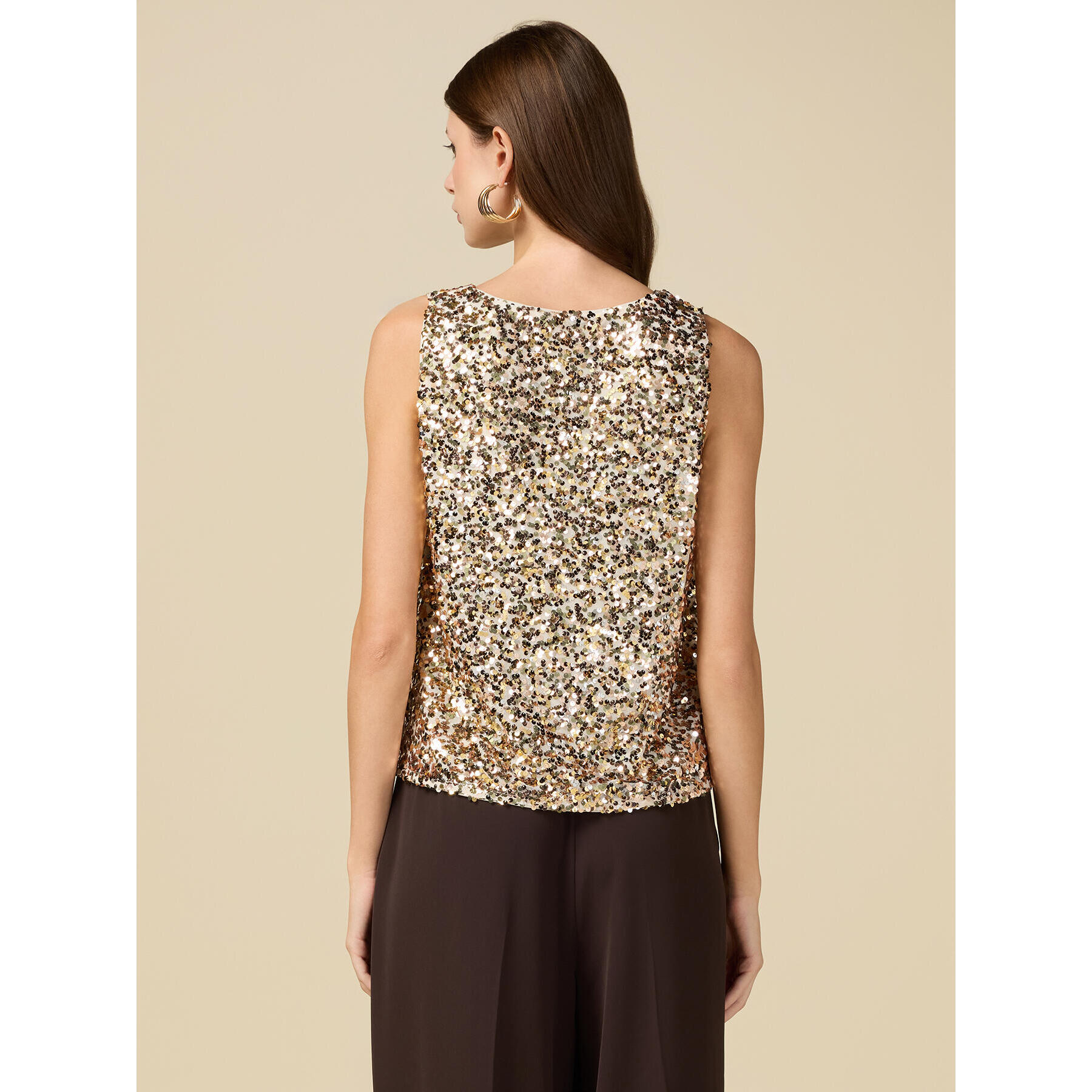 Oltre - Top full paillettes - Oro