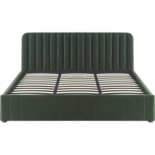 Lit coffre avec tête de lit en velours - AVA