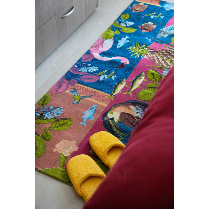 Tappeto da pavimento Excelsa Rhapsody poliestere e cotone 55x180x0,7 cm multicolore