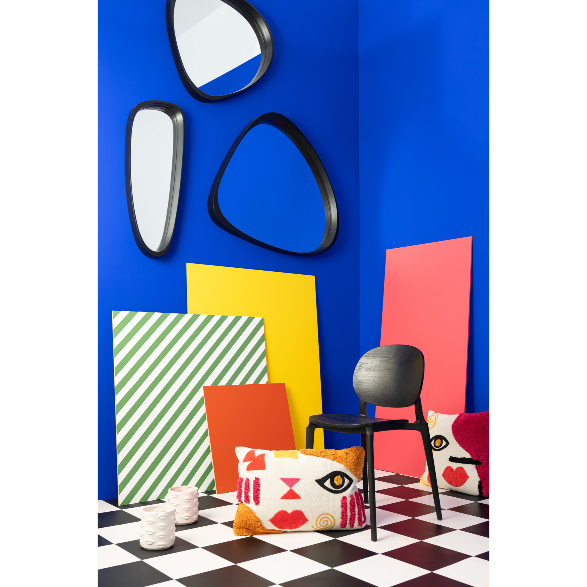 J-Line miroir Giles Lang - verre - noir - 33 x 89 cm