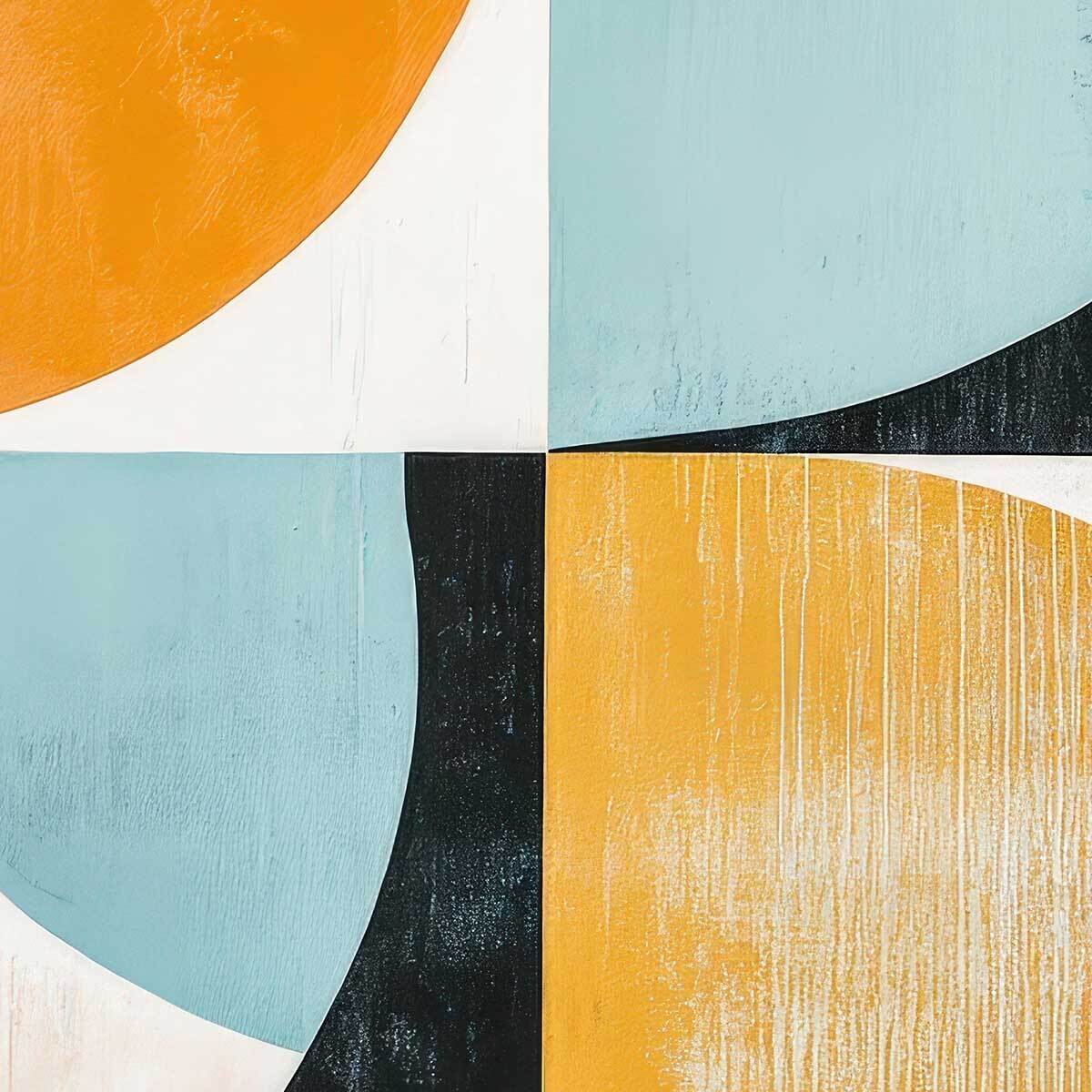 Affiche abstraite moderne affiche encadrée Affiche + cadre en métal - Noir