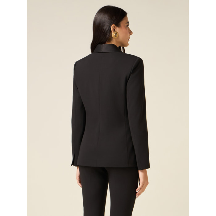 Oltre - Blazer de tejido crepé - Negro