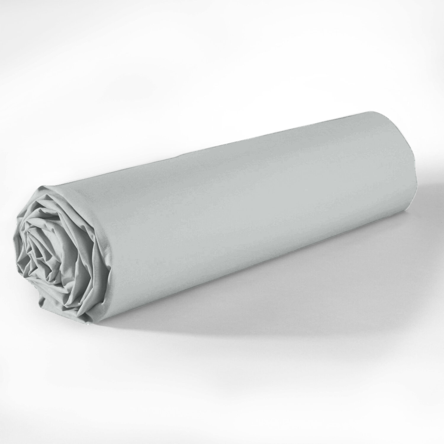 Drap housse uni 100% coton - essentiel - silver