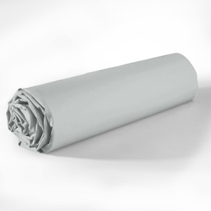 Drap housse uni 100% coton - essentiel - silver