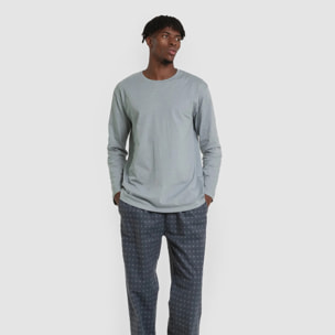 Pijama hombre franela Loui Verde Azulado