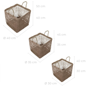 Panier Scar tressé carré (lot de 3)