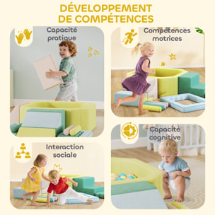 15 blocs de construction en mousse XXL revêtement tissu déhoussable - modules de motricité - multicolore